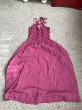 Free people NEWHalter Midi Dress with Textured Bodice S